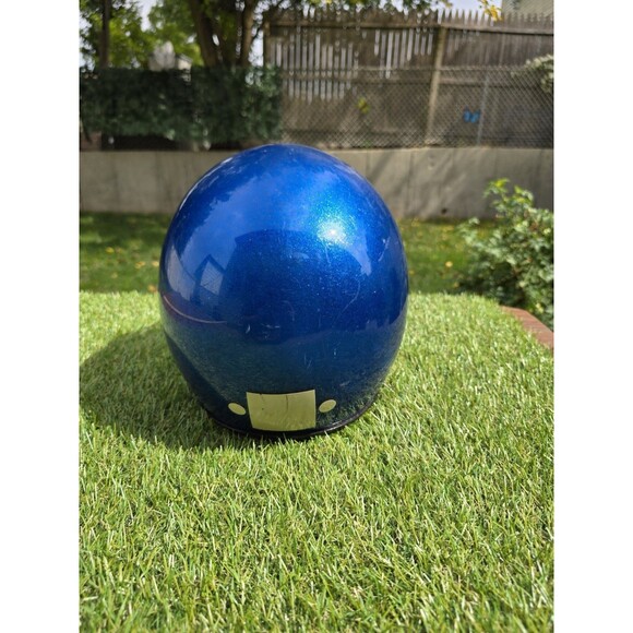 Vintage Blue Metallic Flake Motorcycle Helmet Size Medium With Visor 6 7/8-7 1/8 - Picture 4 of 14